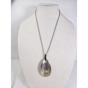 Chico's Silver and Gold Tone Pendant Necklace